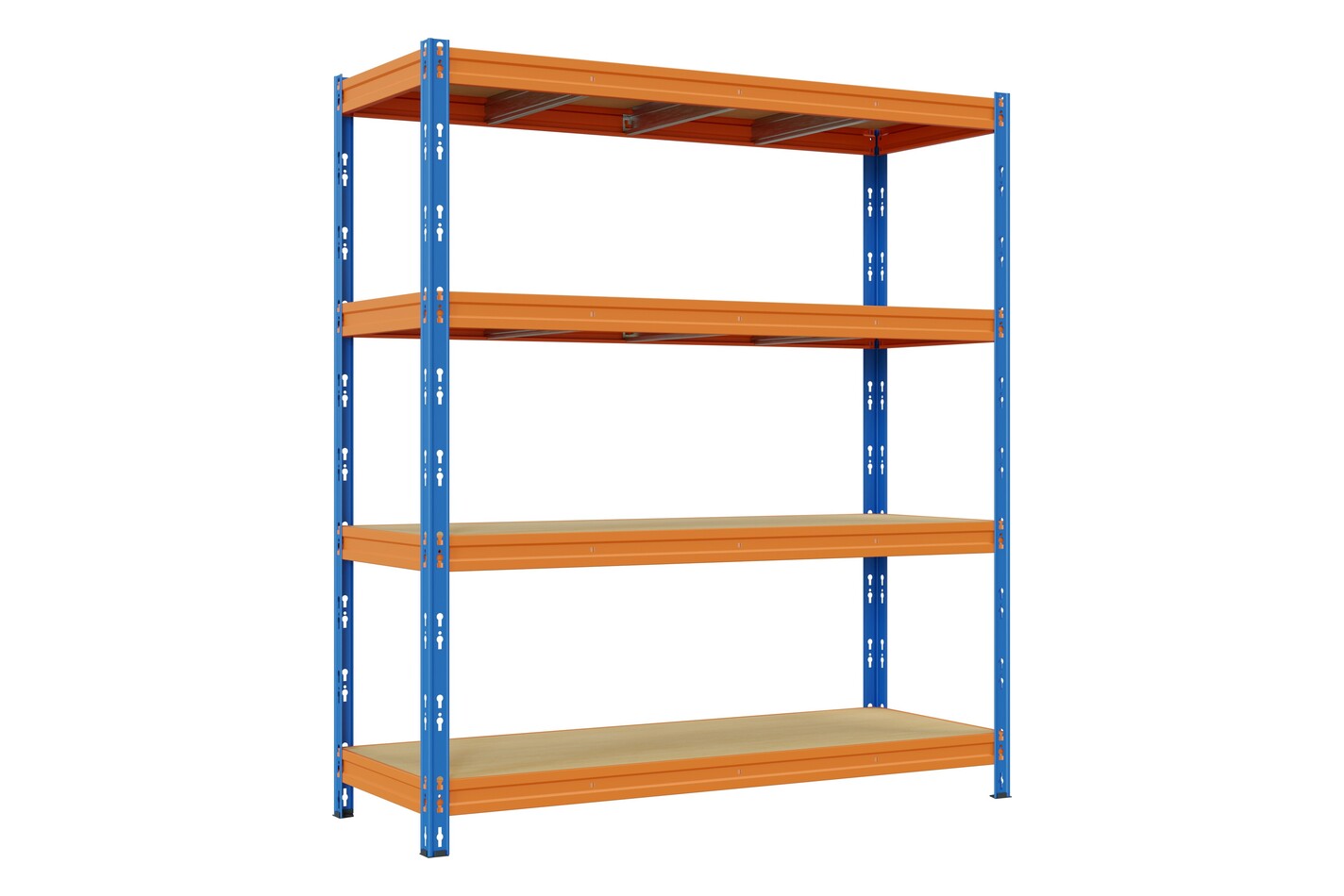 Anemos Scaffale in metallo ad incastro | 180x60x180 cm | 4 ripiani | Portata: 300 kg per ripiano