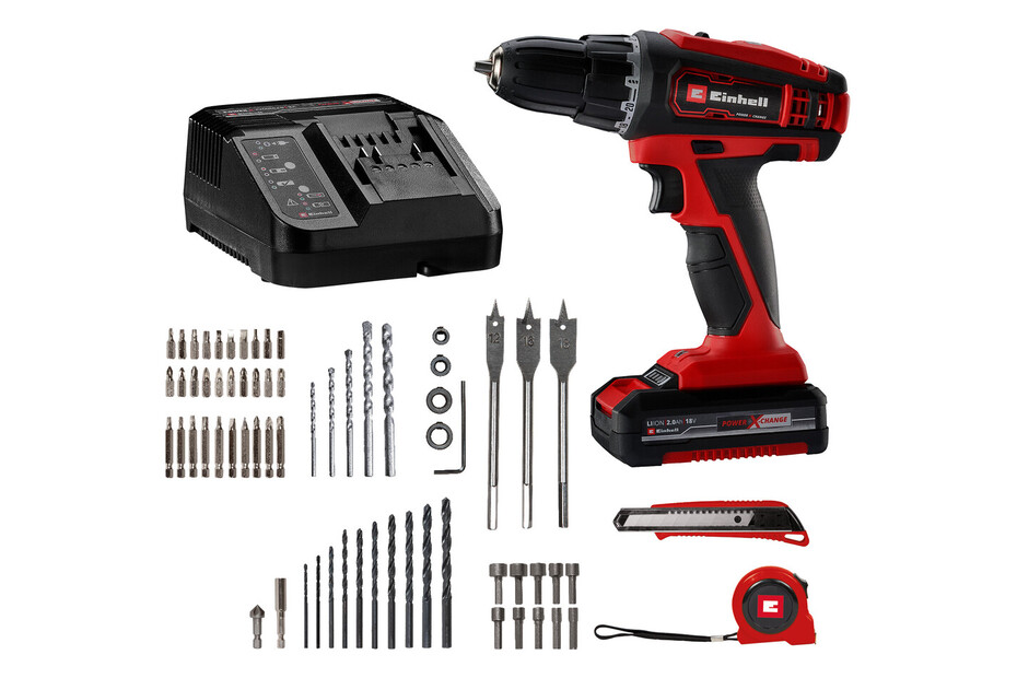 Einhell Akku Bohrschrauber TC-AS 18 Li-Set | 18 V | 2 Ah | Kit