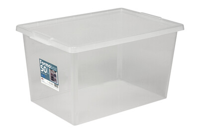 Plast1 Boîte de rangement 50 l transparente