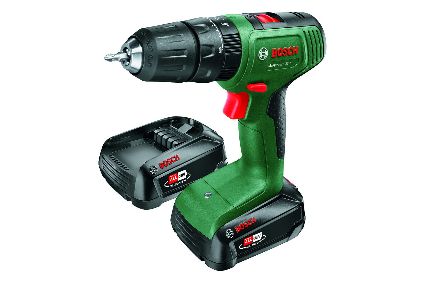 Bosch Perceuse-visseuse à percussion sans fil EasyImpact 18V-4 Set | 18 V | 2 Ah | Kit