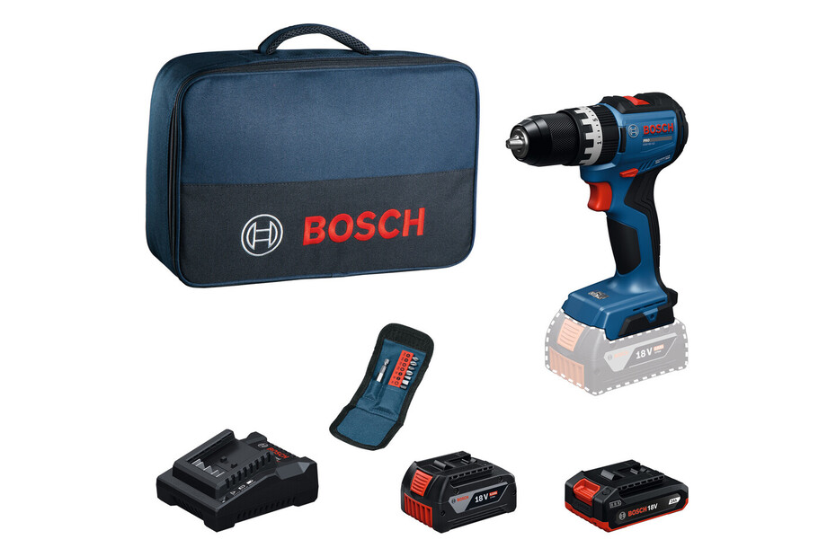 Bosch Professional Schrauber GSR18V-52 Set | 18 V | 2 Ah + 4 Ah | Kit